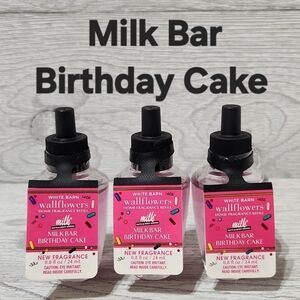 Bath & Body Works White Barn Milk Bar Birthday Cake Wallflowers Refills X3